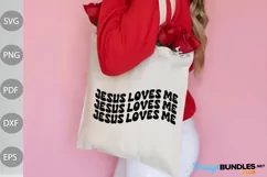 Christian Quote SVG Cut Files / Jesus Loves Me SVG Design Product Image 3