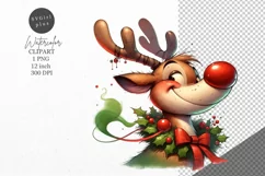Christmas clipart| Reindeer clipart |Christmas sublimation Product Image 1
