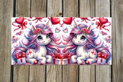 Valentine unicorn | 4 love watercolor mug Sublimation design Product Image 4
