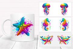 Rainbow Animals Mug Bundle. Colorful Animals Sublimation Product Image 6