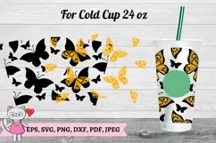 Butterfly Tumbler svg for Full Wrap Venti Cold Cup 24 oz Product Image 6