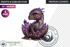 Cute Baby Dragon in a egg Clipart, dragon egg, Fantasy PNG Product Image 1