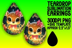 Whimsical Teardrop Design for DIY Earrings , Christmas Anima Product Image 1