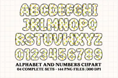 Cute Kids Monster Alphabet & Numbers doodle PNG Clipart Product Image 3