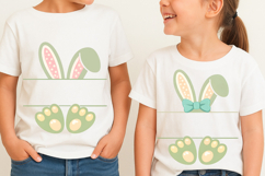 Easter Bunny Split Monogram Sublimation, Kid Name Easter PNG Product Image 3