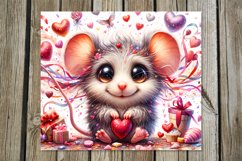 Valentine animals | 4 cute mouse Skinny tumbler Product Image 5