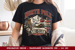 North Pole Ski Club PNG, Christmas Vintage Ski Sublimation Product Image 7