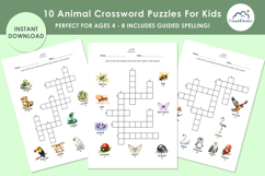 Preschool 10 Animal Crossword Activity Pages for Kids Product Image 10