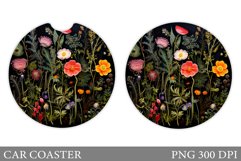 Wildflowers Car Coaster Sublimation. Flowers Car Coaster Product Image 1