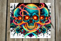 Skulls and flowers | 4 Halloween Skinny tumbler designs PL2 Product Image 5