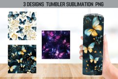 3D Butterflu Neon Tumbler Wrap Sublimation Designs Product Image 1