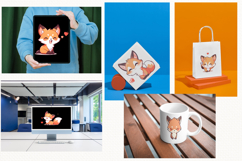 Cute Fox 62 Cliparts Collection Product Image 9