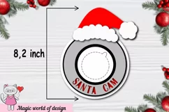 Christmas Santa cam candy dome svg, Layered Paper Cut Product Image 2