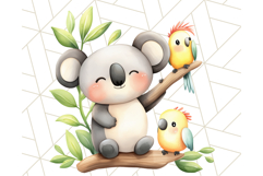 Cute Animal Friends Clipart PNG, Whimsical Spring Animal Duo Product Image 5