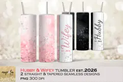 Hubby and Wifey Wedding Est.2025,2026 Tumbler Sublimation Product Image 1