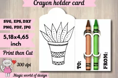 Succulent cactus Coloring Card holder svg, print and cut Product Image 1