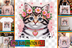 Bright TSHIRT Ideas Magic PNG, Cat Valentin's Day Product Image 1