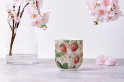 Watercolor Strawberry Gingham Paper, Seamless Digital Fruit Product Image 9