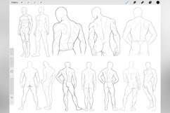 100 Procreate Men&#039;s Mannequin Stamp Brushes Product Image 6