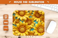 3D Sunflower Mouse Pad Sublimation Product Image 1