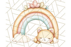 Pastel Plushie Rainbow Clipart PNG, Nursery Baby Animals Png Product Image 5