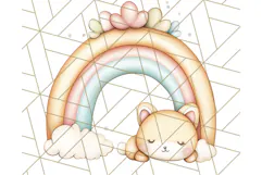 Pastel Plushie Rainbow Clipart PNG, Nursery Baby Animals Png Product Image 5