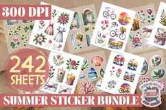 Summer sticker Sheet Bundle 242 Sheets Flowers Summer Beach Product Image 3