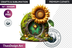 Enchanted Woodland Animal &amp; Sunflower Clipart PNG Product Image 1