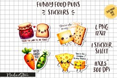 Funny food couples pun stickers. PNG. Product Image 1