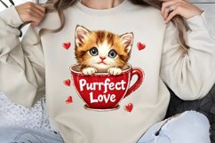 Valentines Day Kitty Cups Clipart PNG Product Image 1