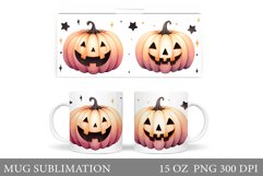 Cute Pumpkin Mug Wrap. Halloween Mug Wrap Sublimation Product Image 1