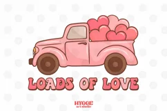 Loads of Love Sublimation | Retro Truck | Valentines PNG Product Image 1