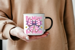 Be Mine Valentine Bow PNG | Pink Heart Bow Sublimation Product Image 5