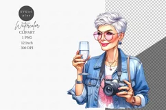 Elderly woman photography, Birthday clipart Product Image 1