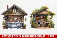 Cottage Kitchen Sublimation Clipart, Product Image 1