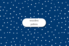 Blue Star Seamless Pattern Simple Night Sky Design Art Product Image 1