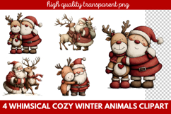 Whimsical Cozy Winter Animals Clipart | Cute Winter Wildlife Product Image 1