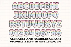 Unicorn Alphabet png clipart, unicorn letters doodle Product Image 3