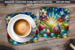 Flower Coaster Sublimation, Easter Coaster PNG Design Product Image 1