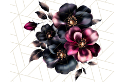 Gothic Floral PNG, Dark Aesthetic Flowers Clipart Print Product Image 5