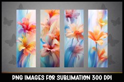 4 Whimsical Flowers Bookmarks Sublimation PNGs Product Image 1