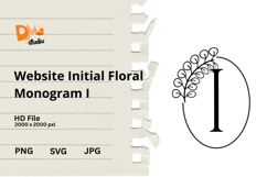 Website Initial Floral Monogram Product Image 1
