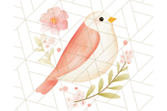 Pastel Watercolor Spring Clipart, Cheerful Floral Png Design Product Image 5