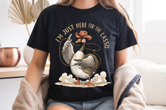 Just Here For The Lasso PNG - Cute Cowboy Goose Sublimation Product Image 8