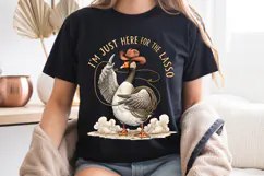 Just Here For The Lasso PNG - Cute Cowboy Goose Sublimation Product Image 8