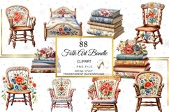 Floral Folk Art Clipart Bundle, Floral Clipart Bundle Product Image 4