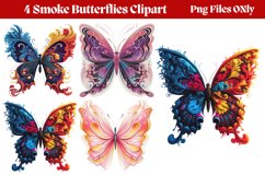 Smoke Butterflies Clipart PNG Product Image 1