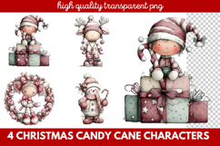 Christmas Candy Cane Characters Clipart Product Image 1