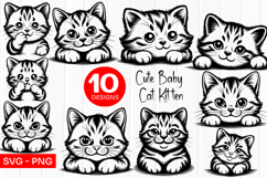 Cute Kitten Faces Illustration SVG PNG Product Image 1