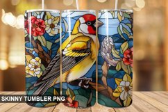 Stained Glass Embroidered Goldfinch PNG Tumbler Design Product Image 1